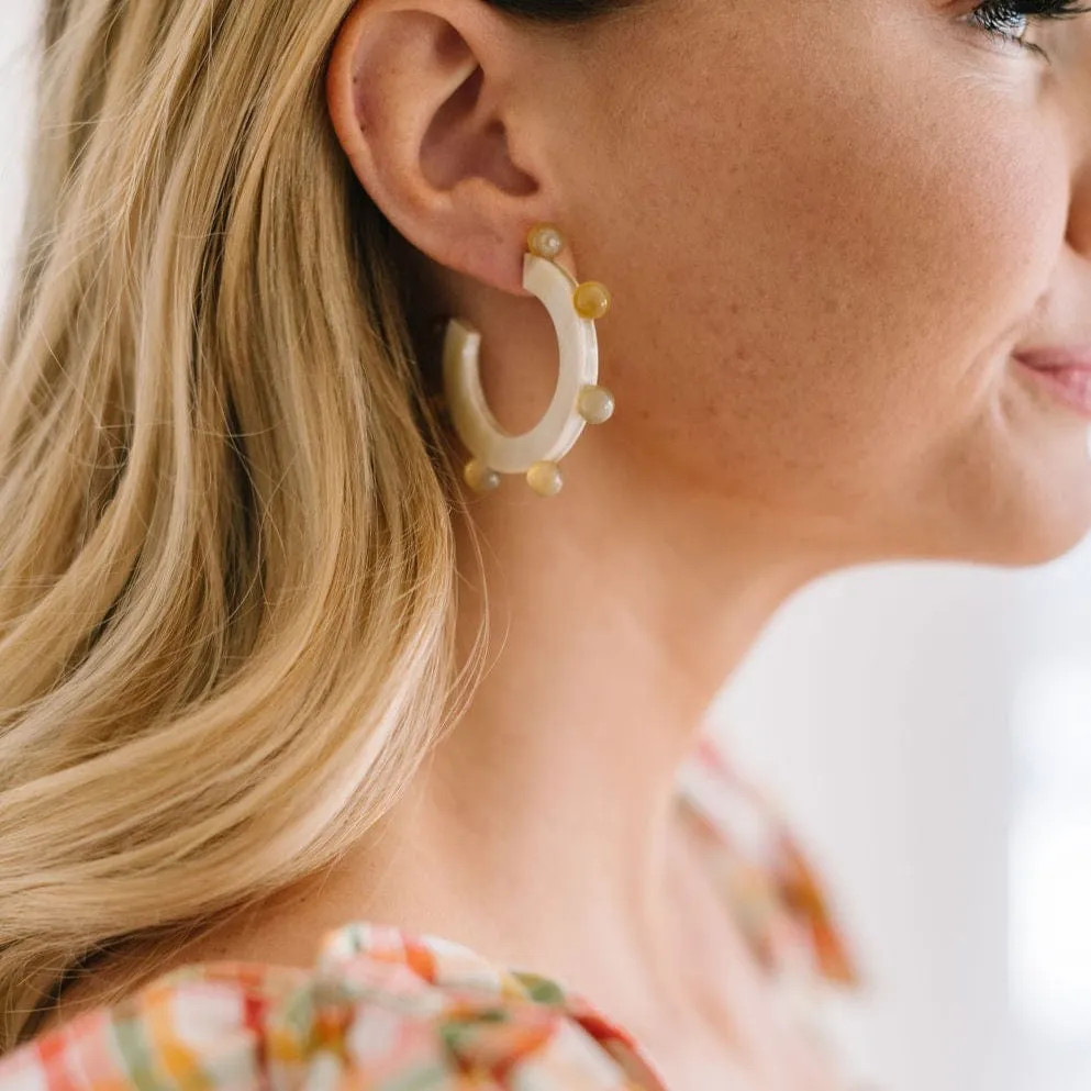 Natural Bead Hoops