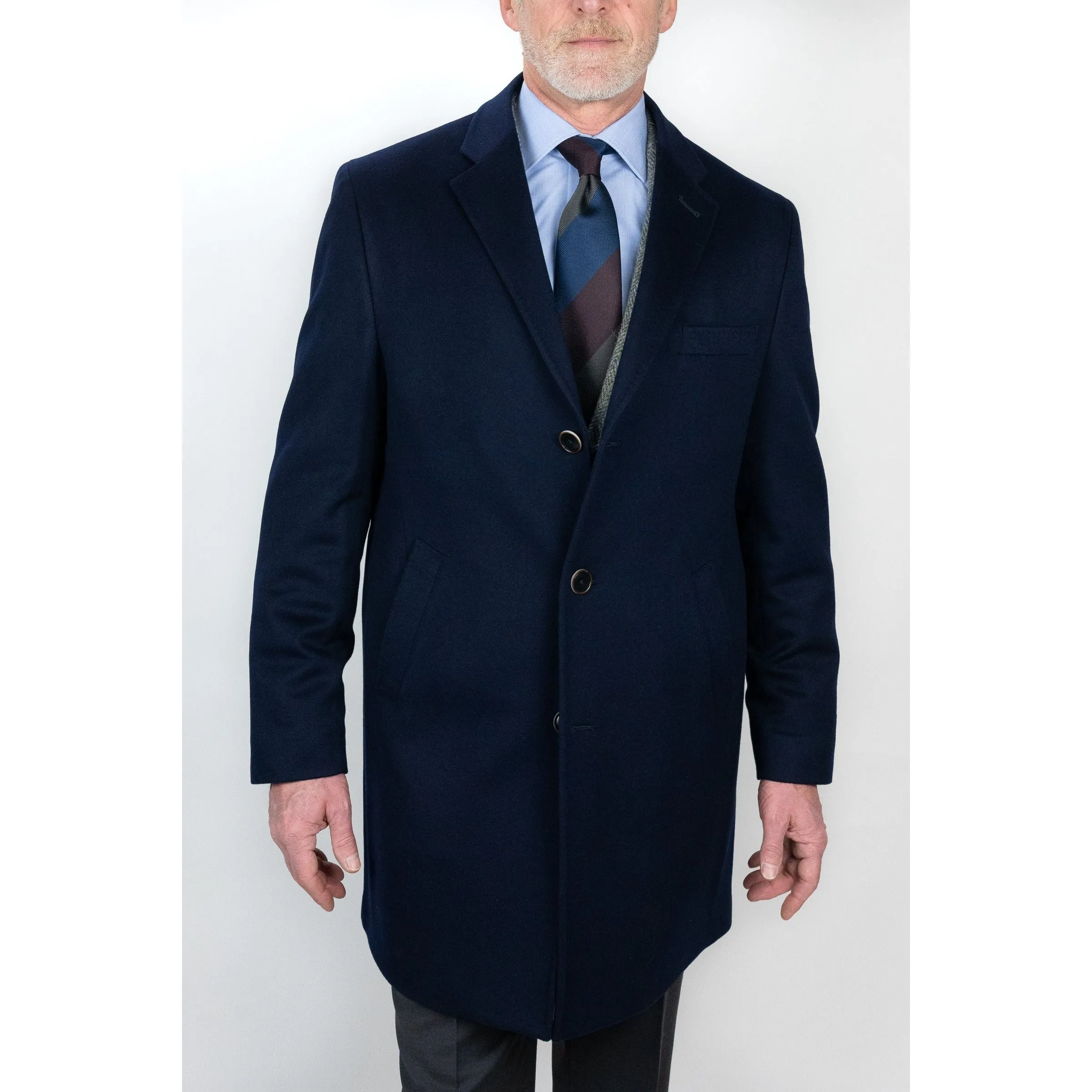 Navy Wool Top Coat
