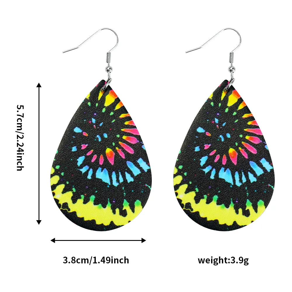 Neon Taffy Faux Leather Teardrop Ear Bling Two Styles Available