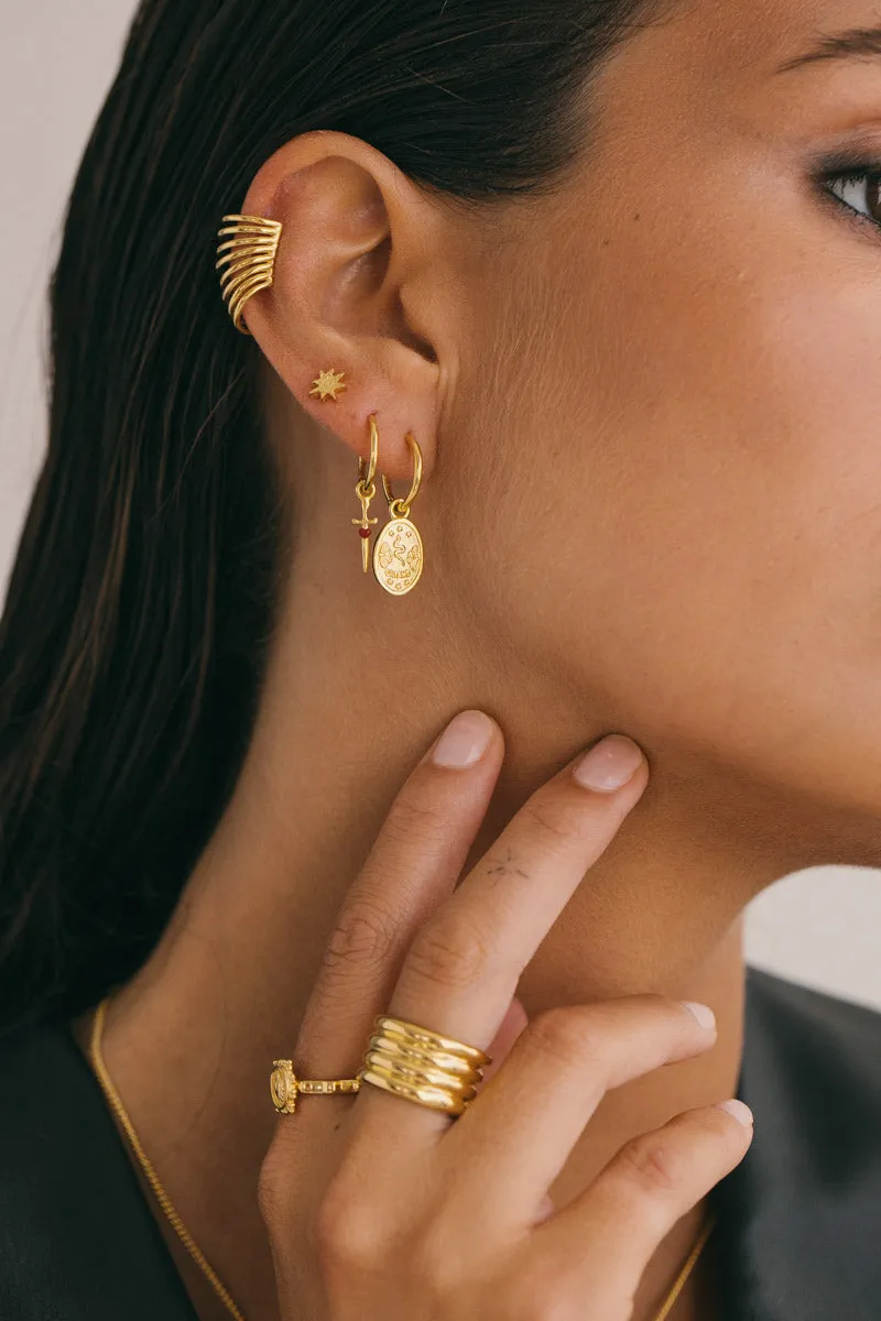 Nomadic stacked cuff gold plated 