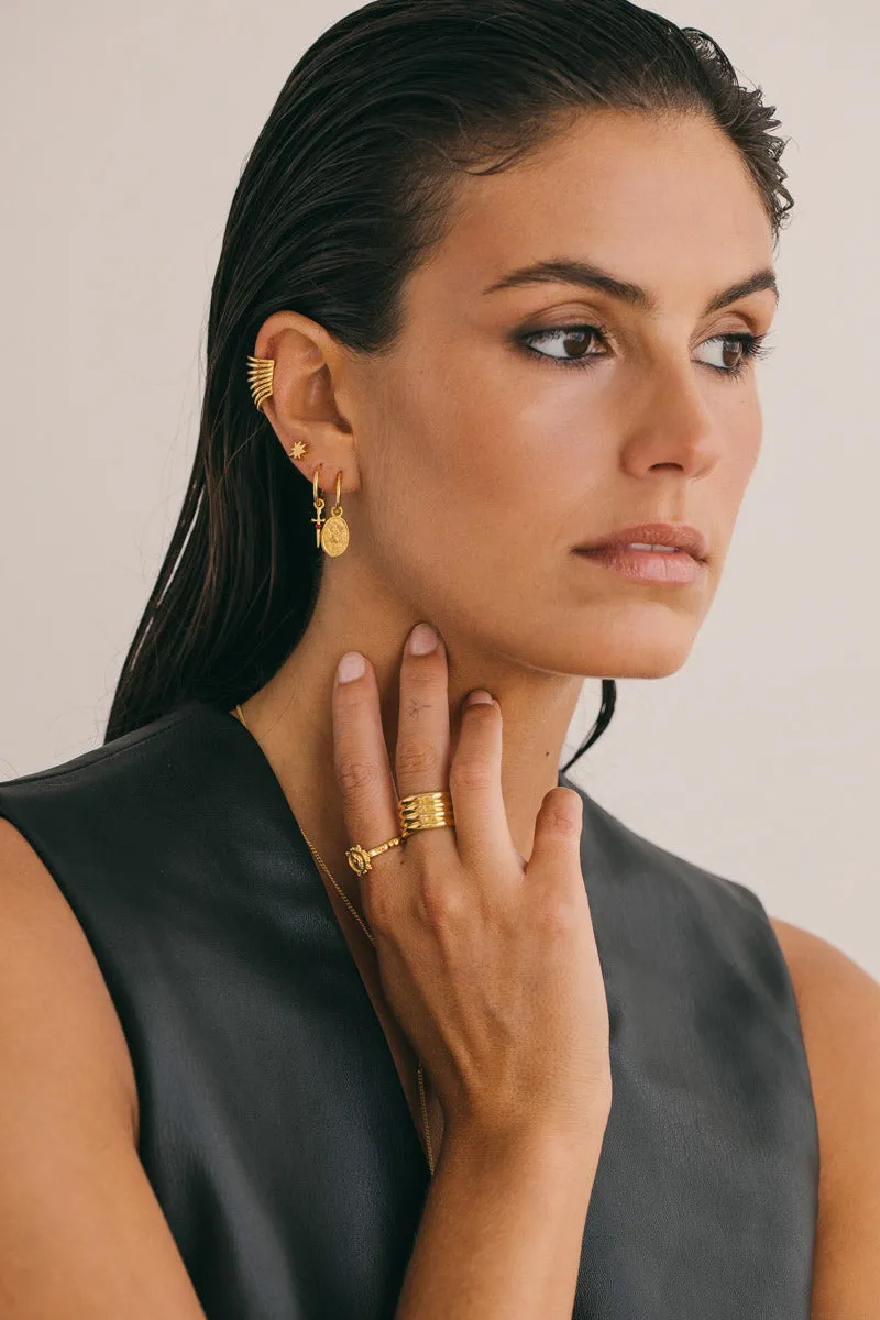 Nomadic stacked cuff gold plated 