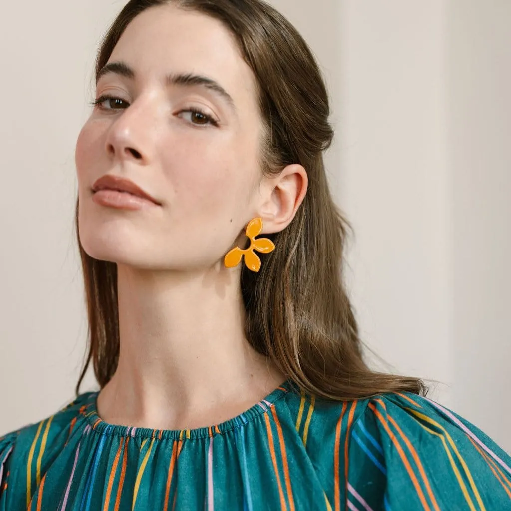 Orange Petal Earrings