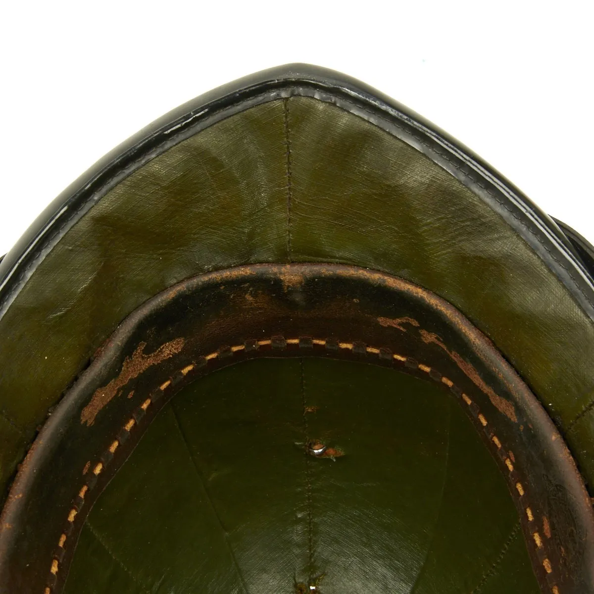 Original British Bobby Police Helmet with Rare Ball Top from West Riding Constabulary