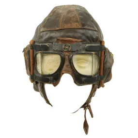 Original British RAF Battle of Britain 1939 Dated and Named Type B Flying Helmet by Wareing with MK IVB Goggles