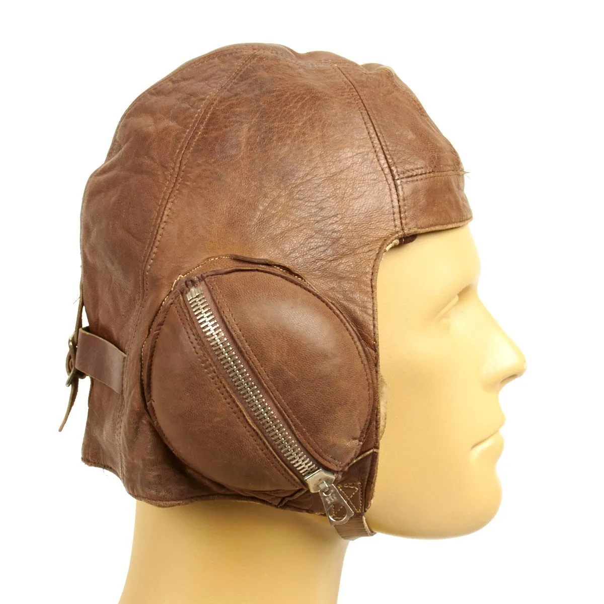 Original Canadian WWII RAF Named Type B Leather Flying Helmet - Battle of Britain