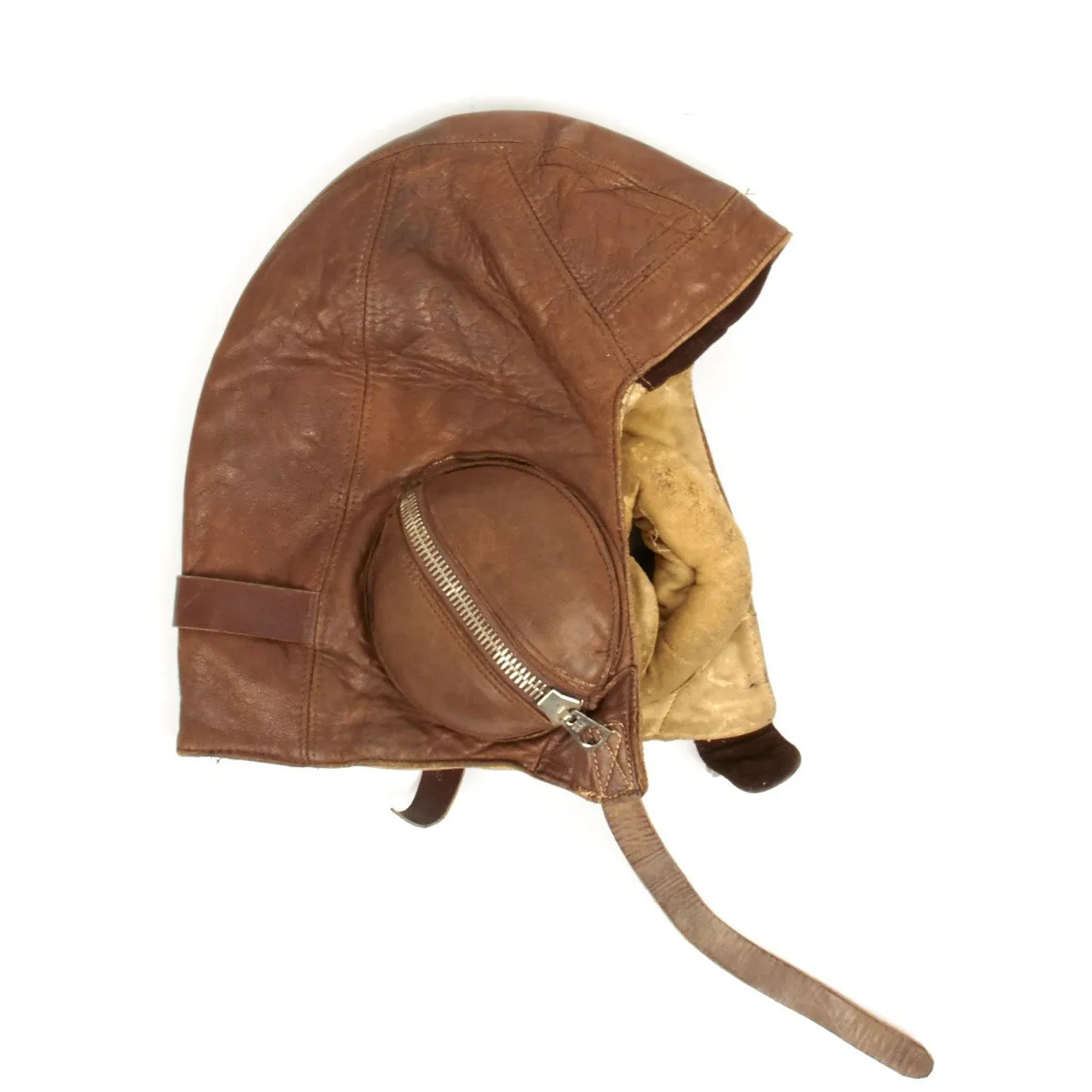 Original Canadian WWII RAF Named Type B Leather Flying Helmet - Battle of Britain