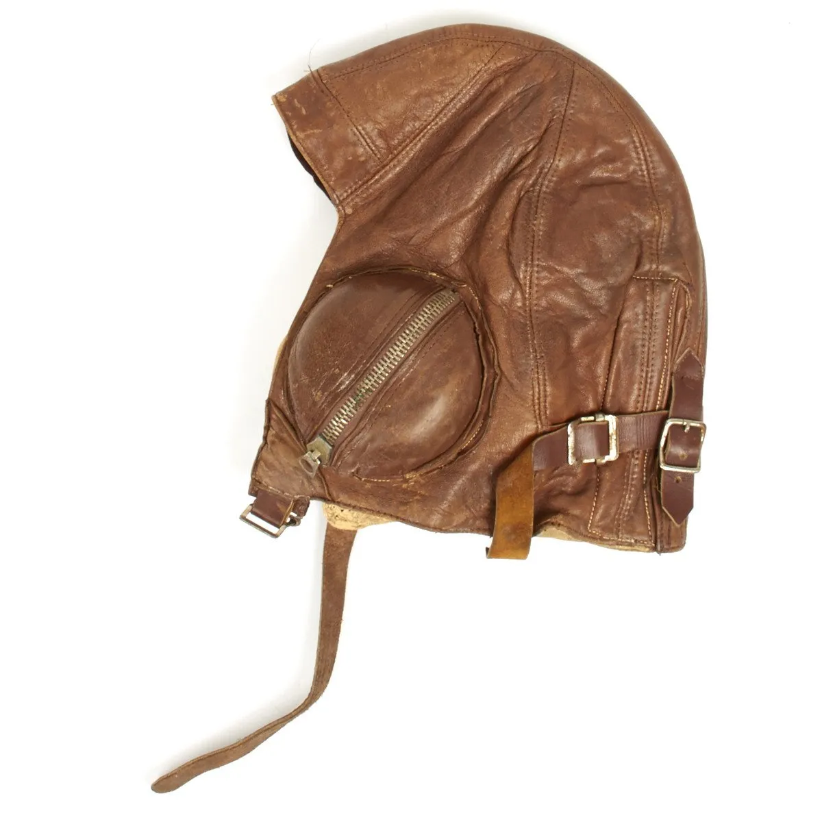 Original Canadian WWII RAF Named Type B Leather Flying Helmet - Battle of Britain