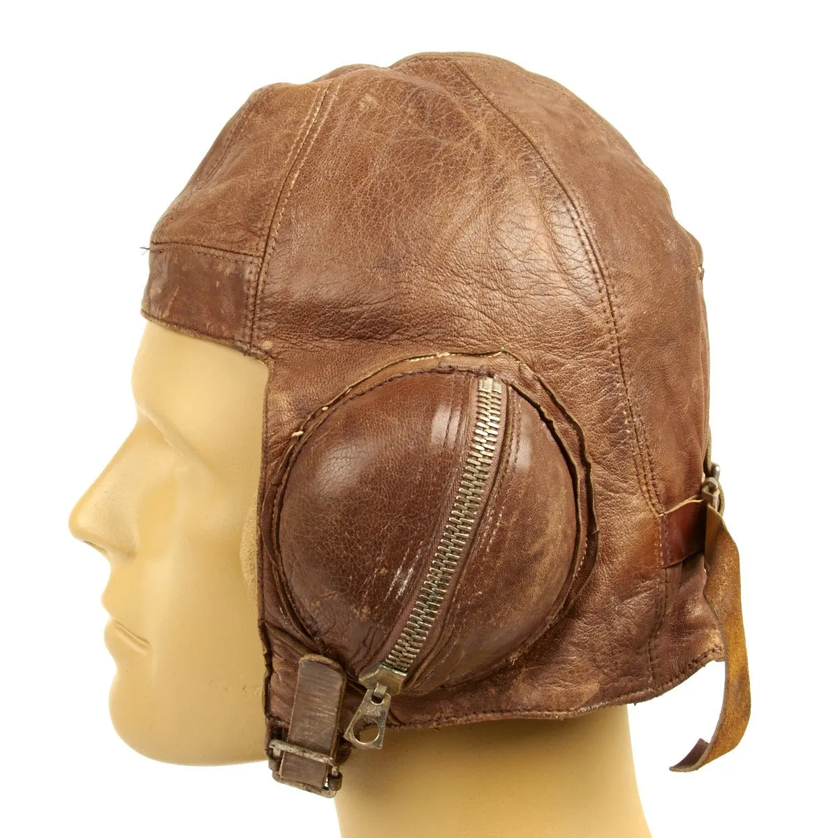 Original Canadian WWII RAF Named Type B Leather Flying Helmet - Battle of Britain