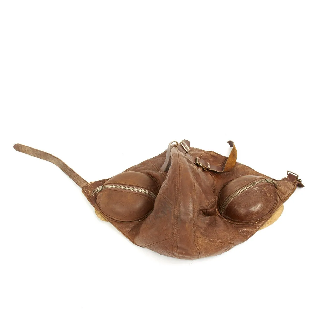 Original Canadian WWII RAF Named Type B Leather Flying Helmet - Battle of Britain