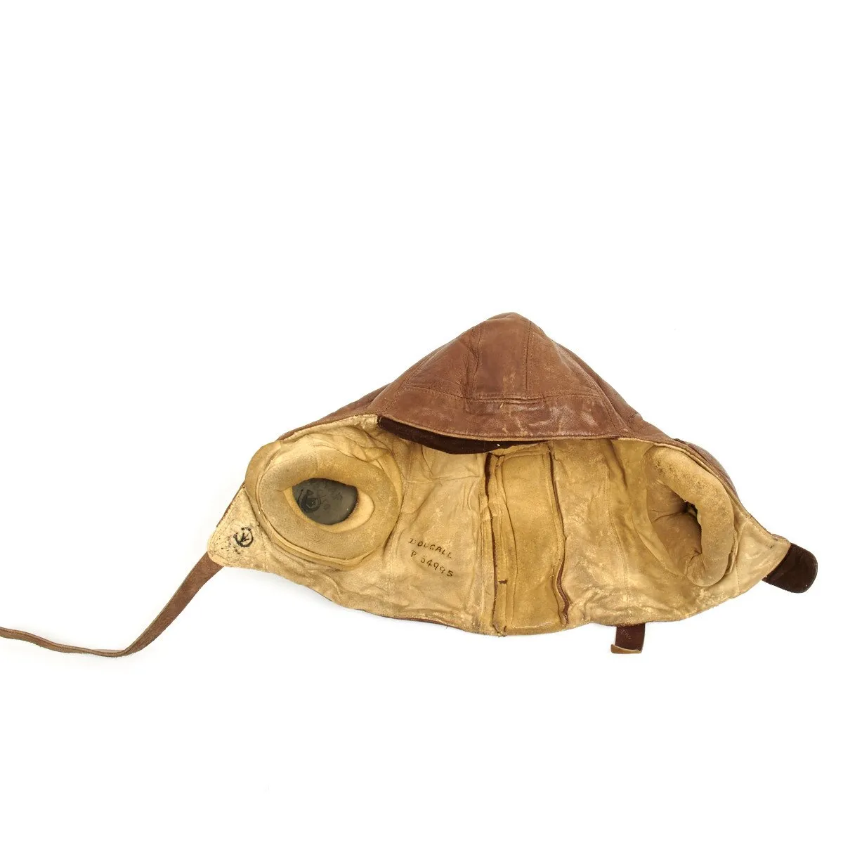 Original Canadian WWII RAF Named Type B Leather Flying Helmet - Battle of Britain