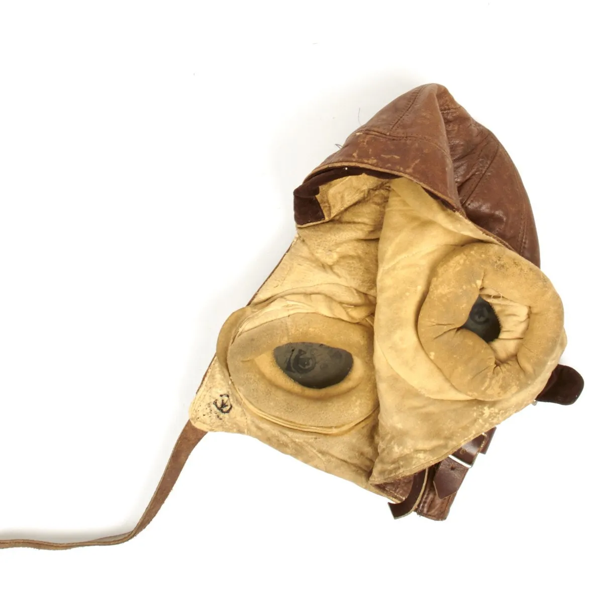 Original Canadian WWII RAF Named Type B Leather Flying Helmet - Battle of Britain