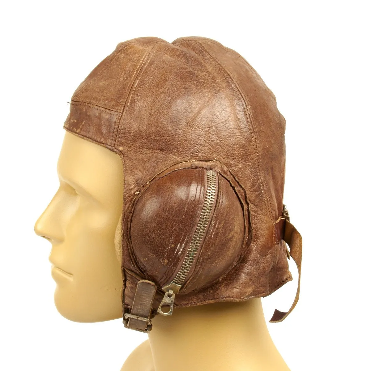 Original Canadian WWII RAF Named Type B Leather Flying Helmet - Battle of Britain