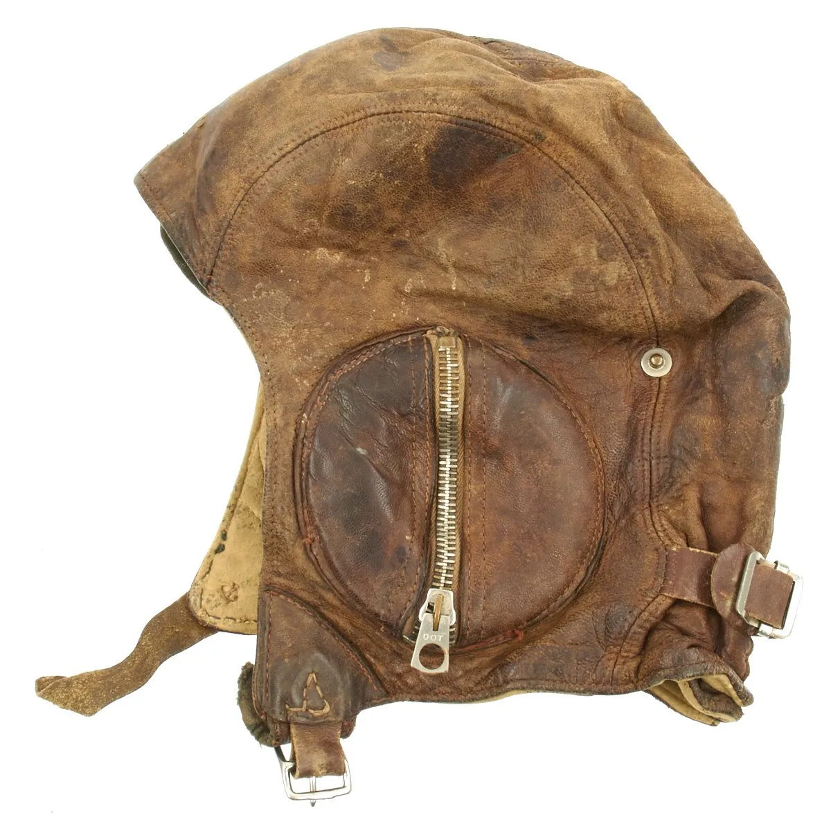 Original Canadian WWII RAF Type B Leather Flying Helmet - Battle of Britain
