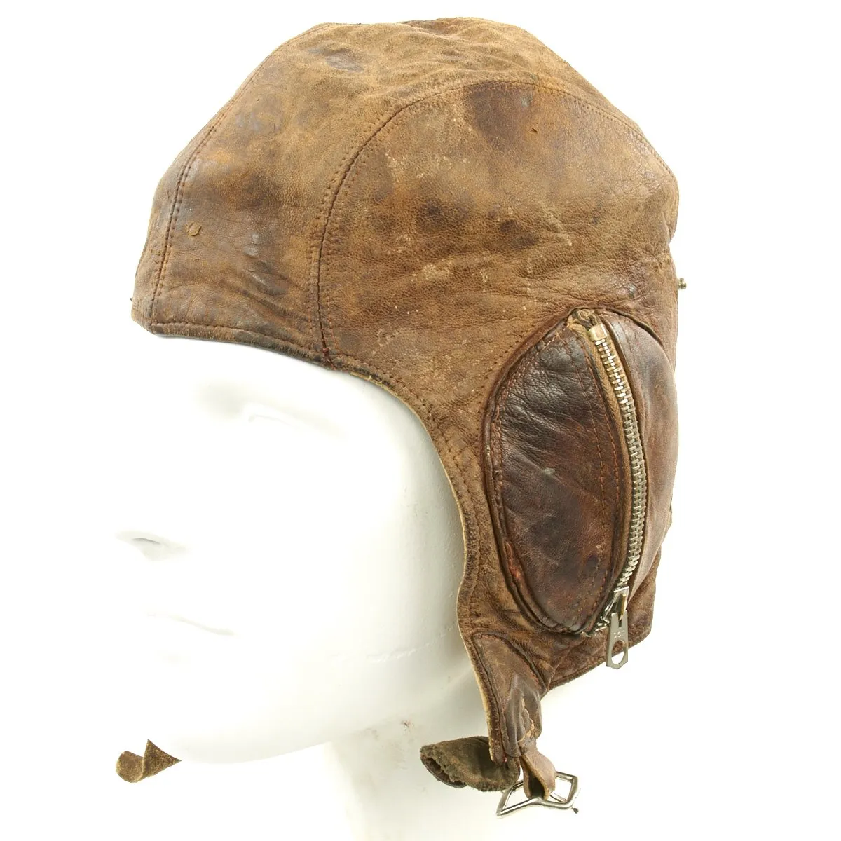Original Canadian WWII RAF Type B Leather Flying Helmet - Battle of Britain