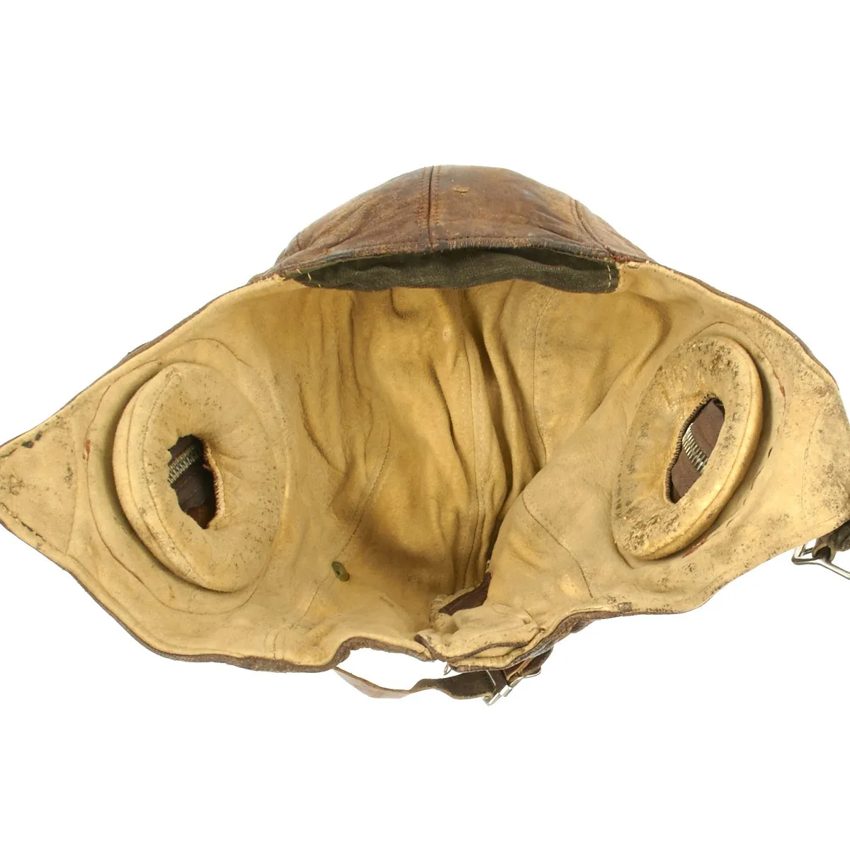Original Canadian WWII RAF Type B Leather Flying Helmet - Battle of Britain