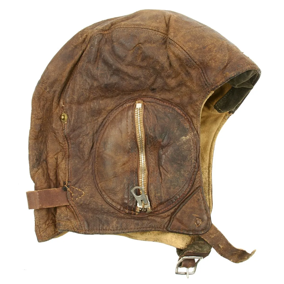 Original Canadian WWII RAF Type B Leather Flying Helmet - Battle of Britain