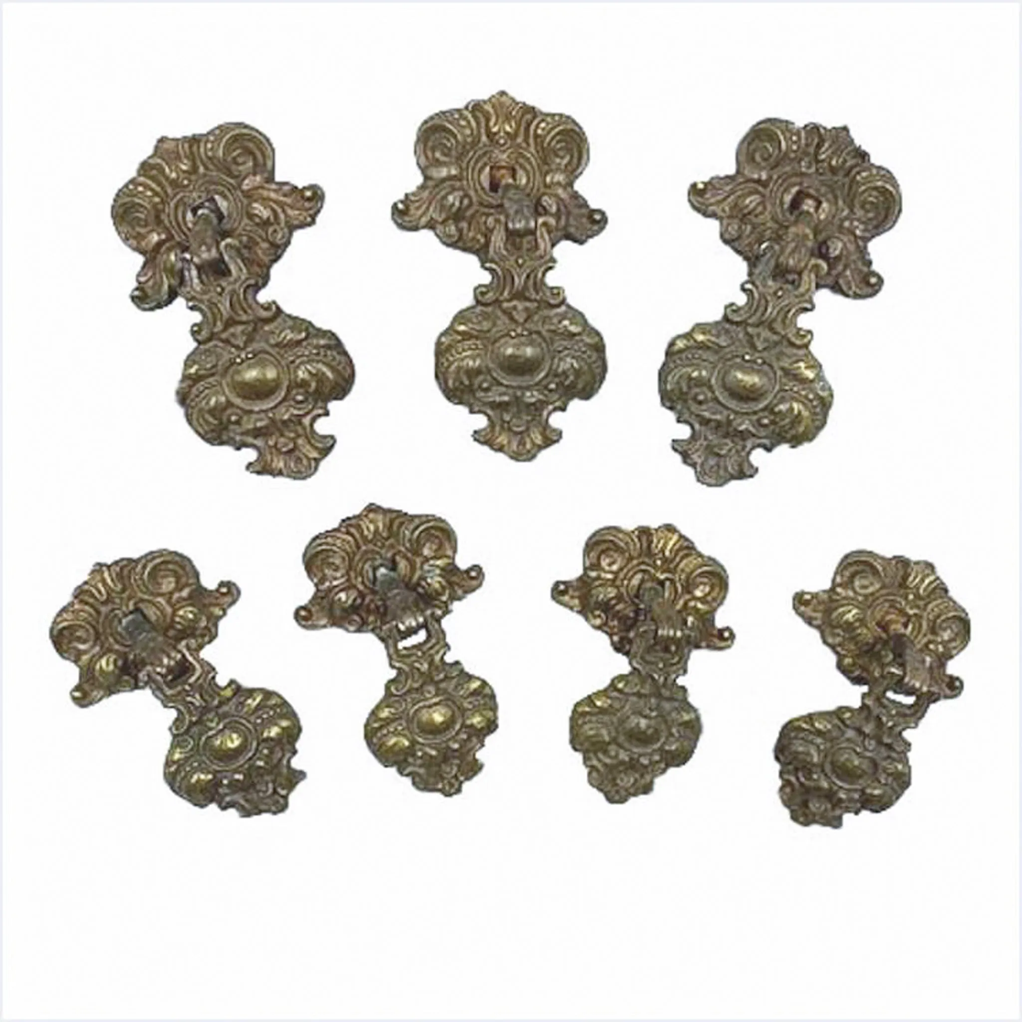 Ornate Filigree Brass Drop Pulls