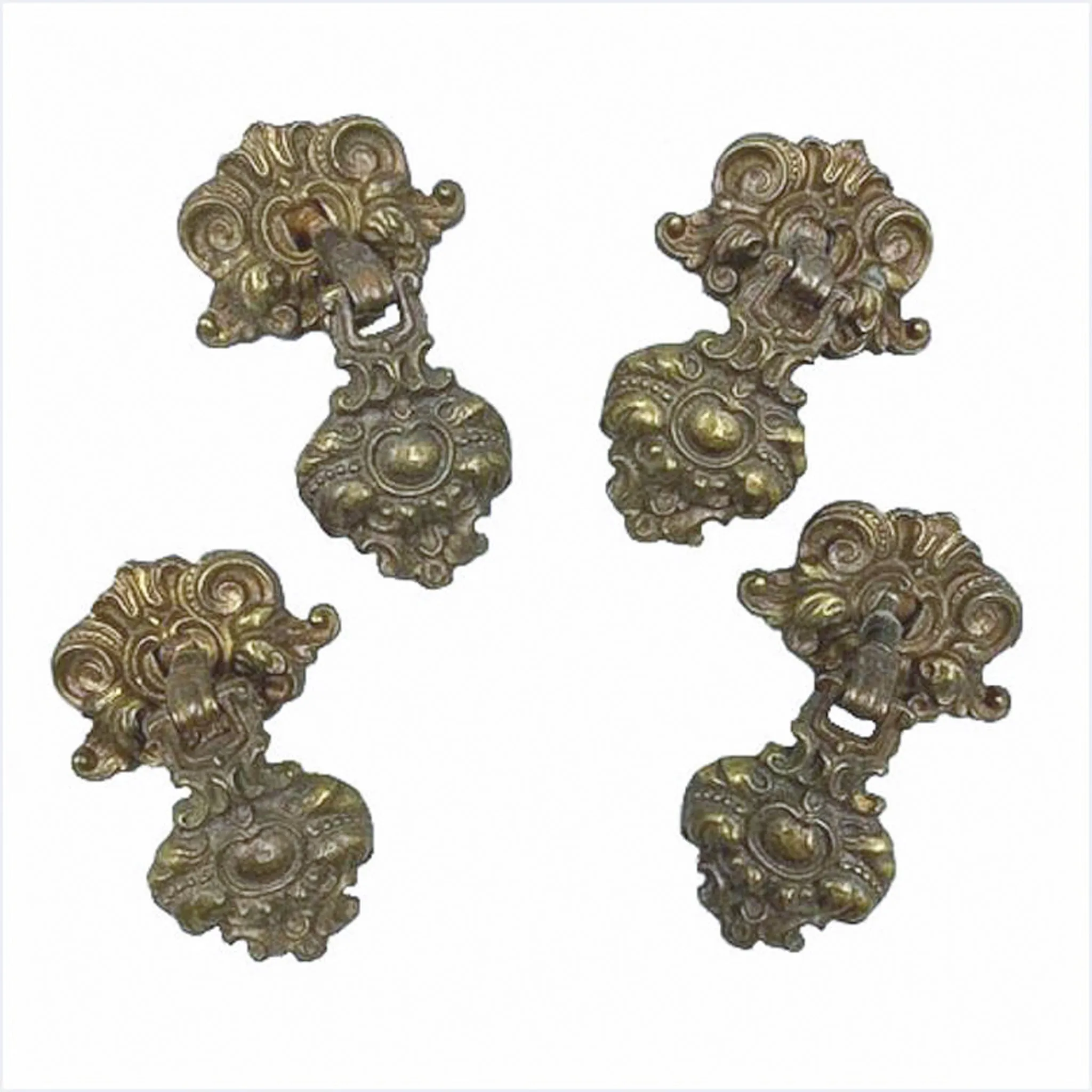 Ornate Filigree Brass Drop Pulls