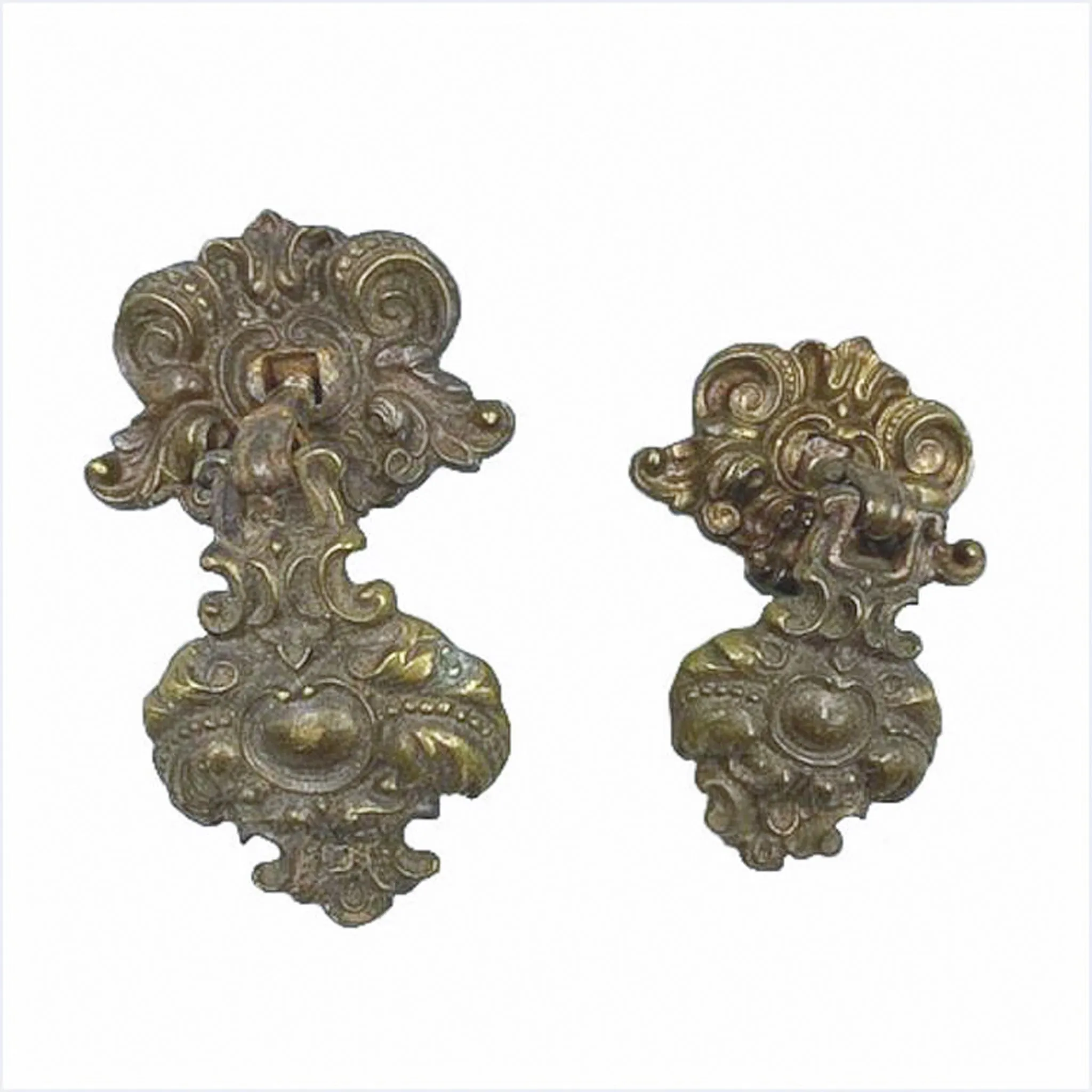 Ornate Filigree Brass Drop Pulls