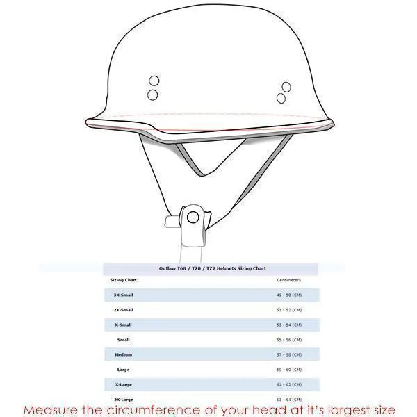 Outlaw T-99 Iron Cross German Style Flat Black Half Helmet with Outlaw 50 Nemes and Audio Speaker Earpads