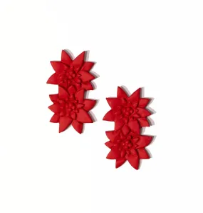 Painted Poinsettia Earrings