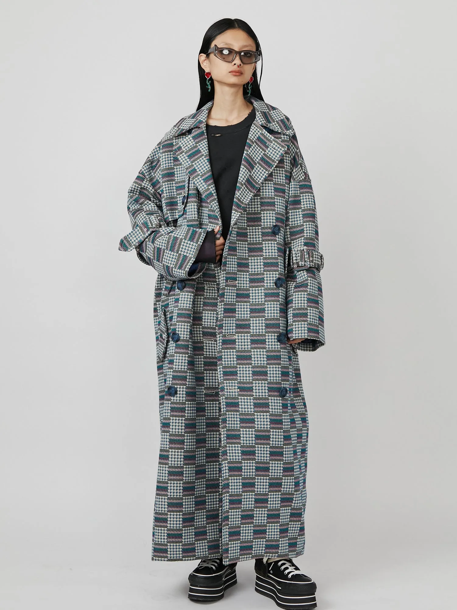 Patchwork Jacquard Coat