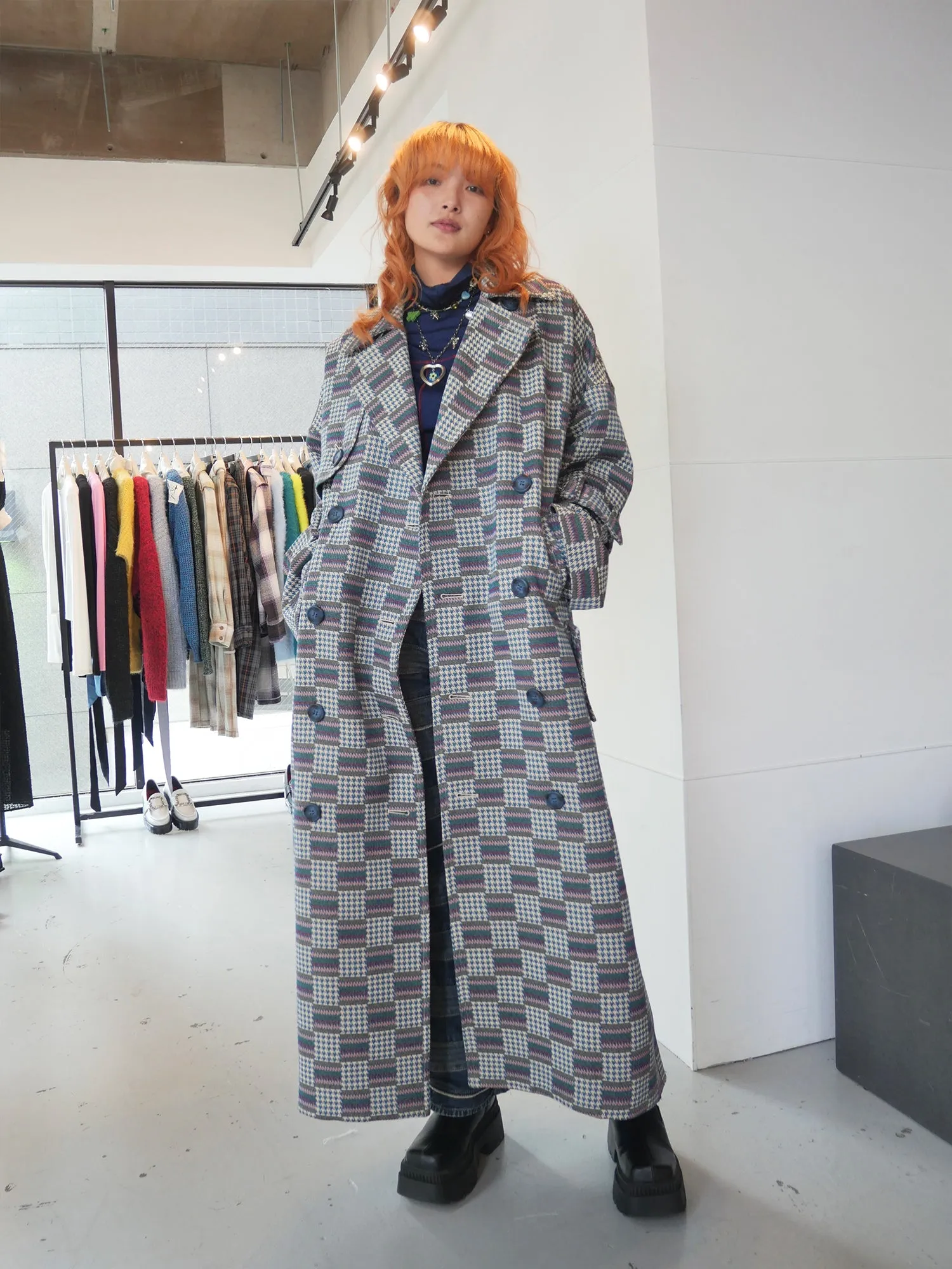 Patchwork Jacquard Coat