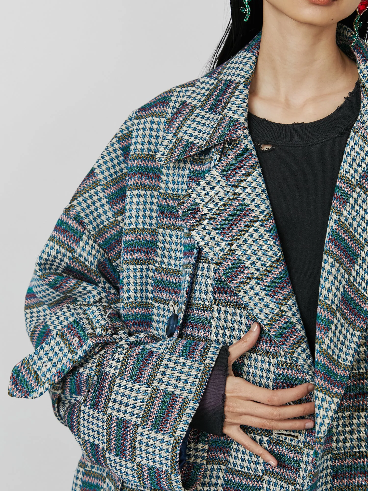 Patchwork Jacquard Coat