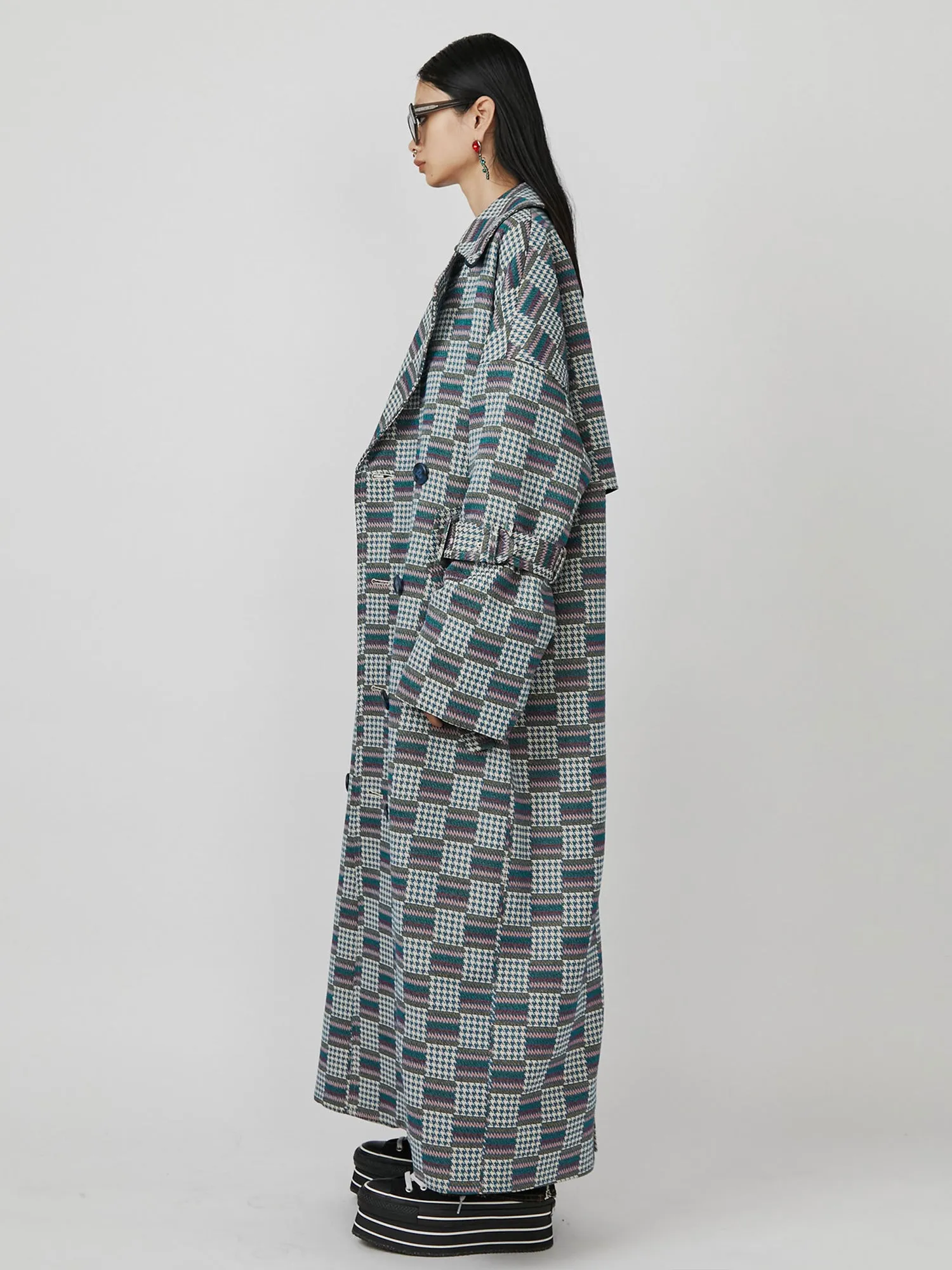 Patchwork Jacquard Coat
