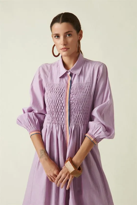 Payal Pratap   I   Bedford Park Jason Tunic Dress
 Cotton Handloom  Mauve Transition Edit 4T-10