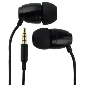 Premium Quality 3.5mm Stereo Earbud Headphones with in-Line Controls - Black