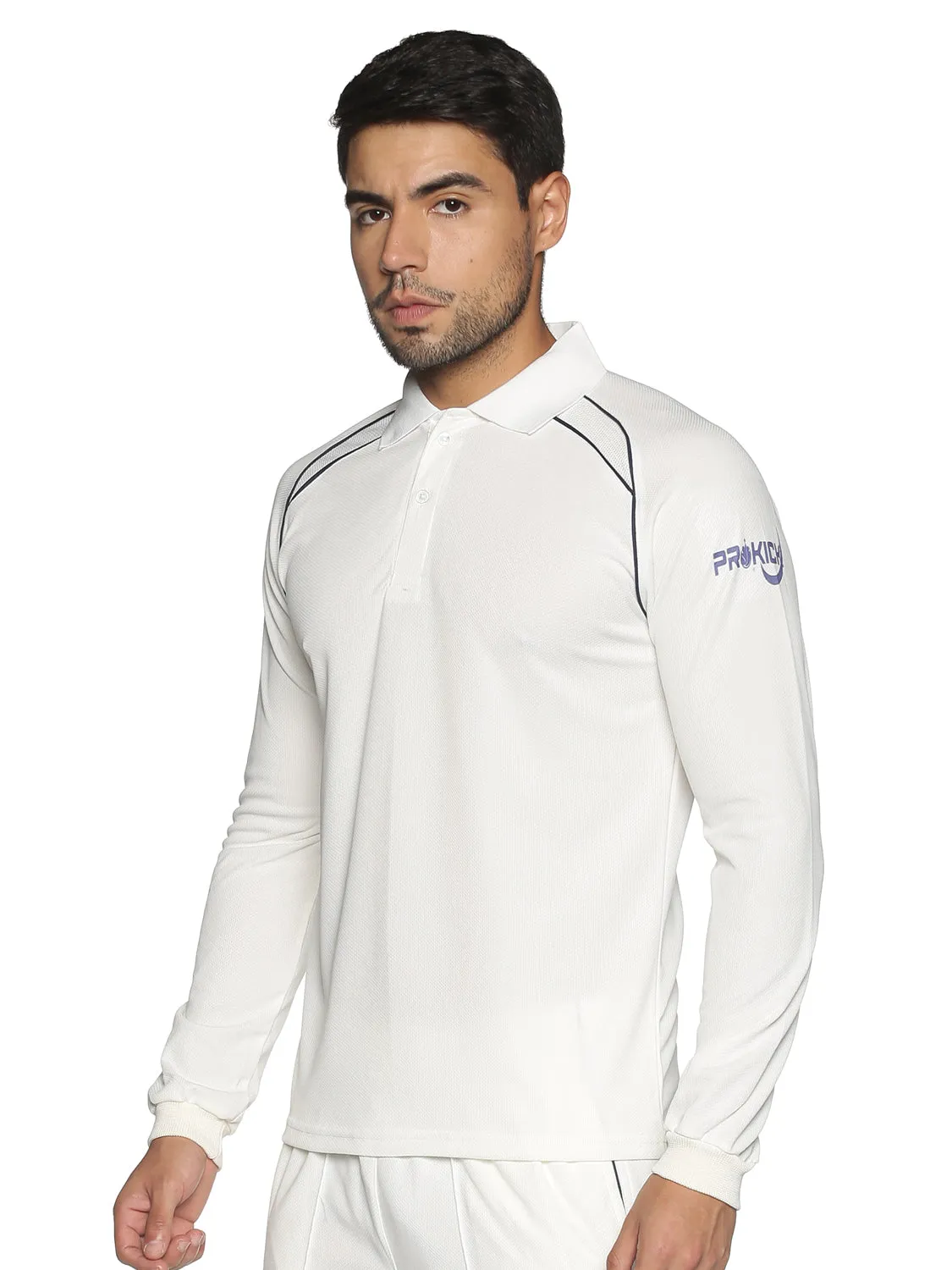 Prokick Cricket White Full Sleeve T-Shirt