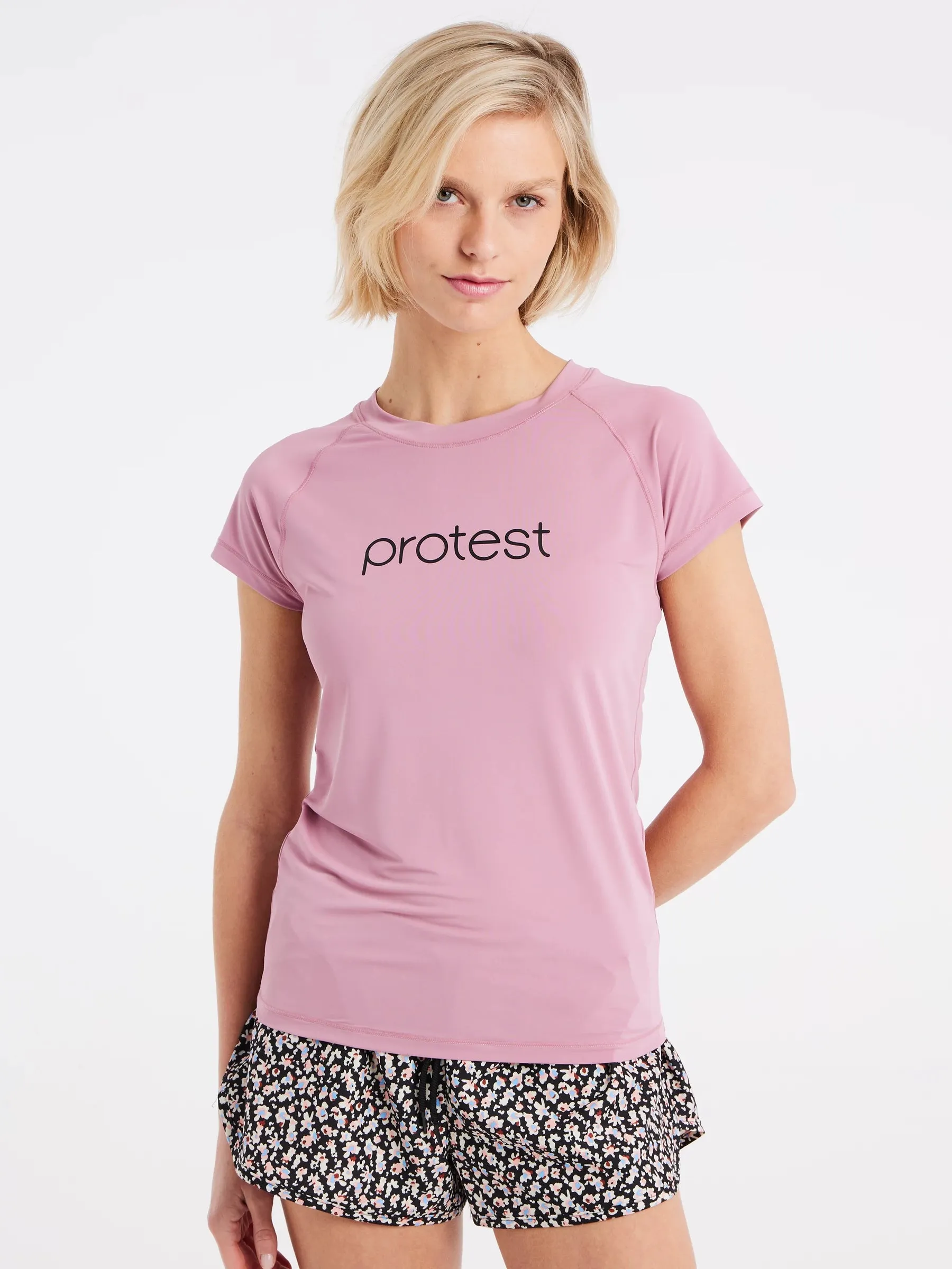 Protest PRTKILDA Women's Lycra Surf Rashguard T-Shirt - Dusky Rose