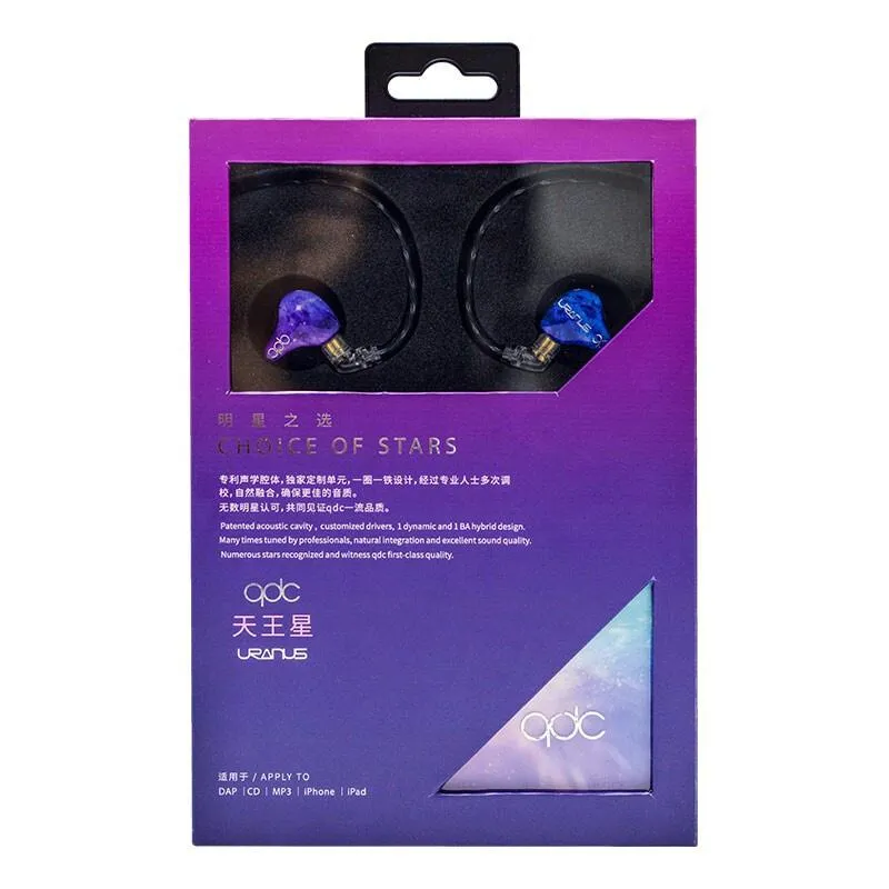 QDC Uranus Hybrid 1DD 1BA IEM In- ear Monitors Earphones