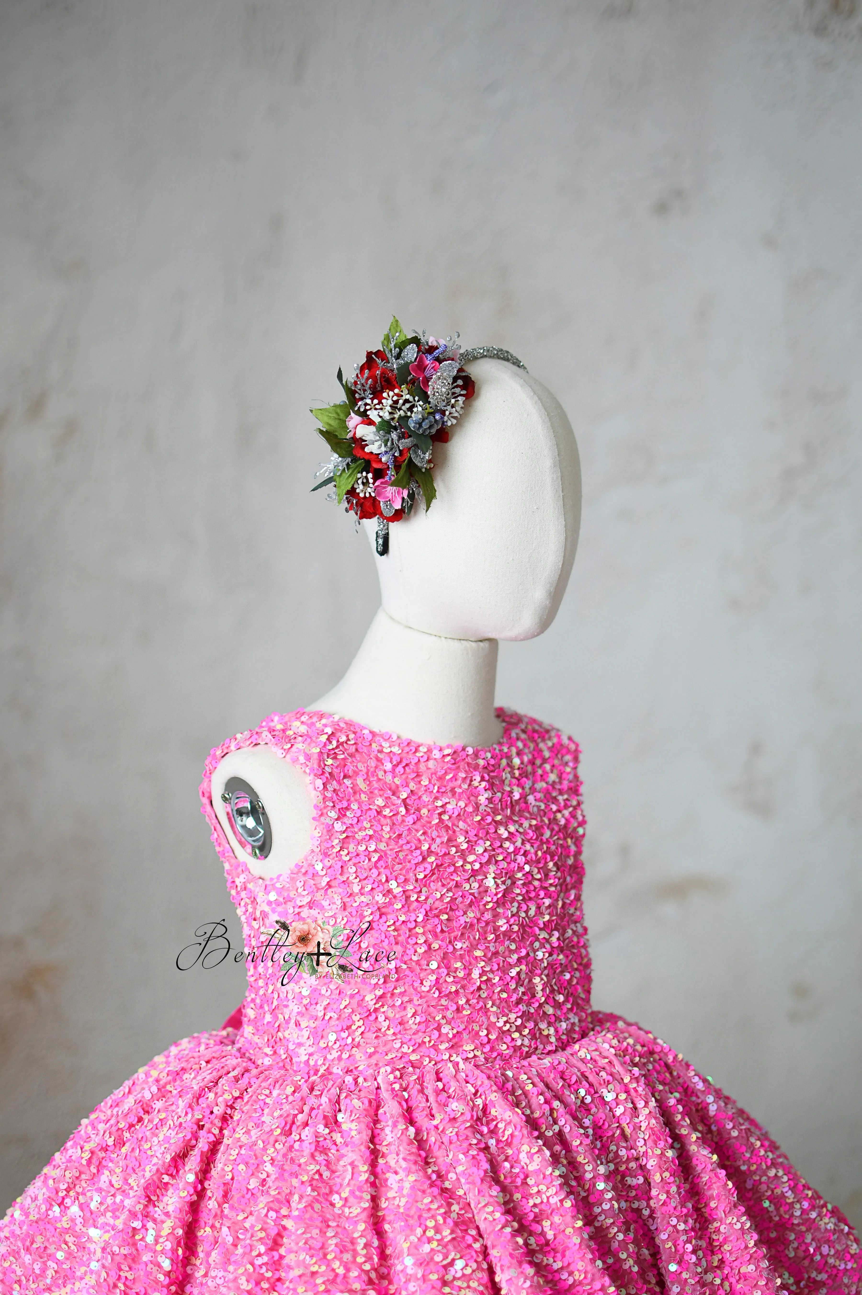 "Retro" Pink Candy Petal  Length Dress (6 year- 7 year)