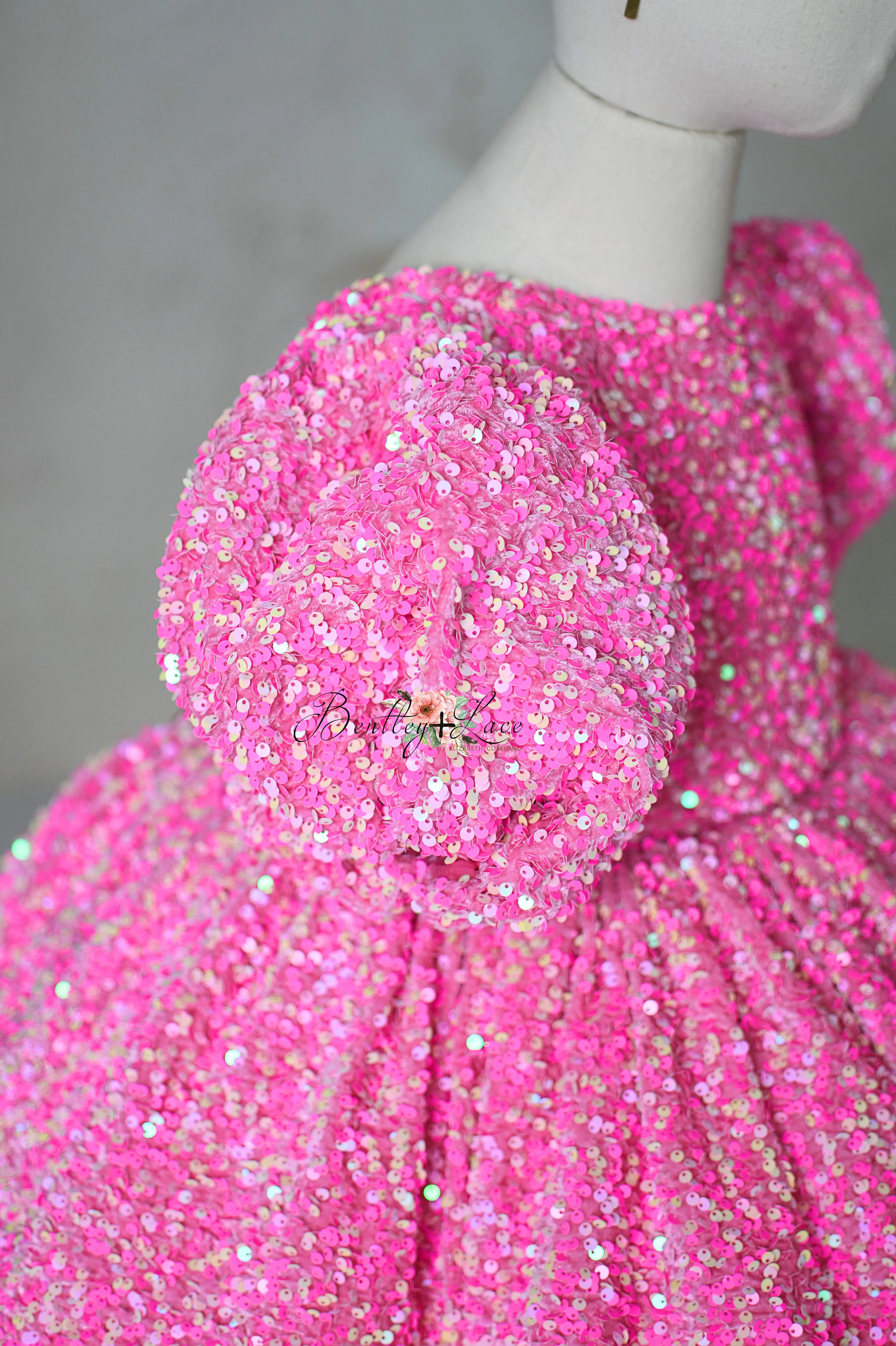"Retro" Pink Candy Petal  Length Dress (6 year- 7 year)