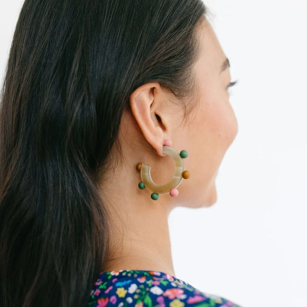 Rainbow Bead Hoops