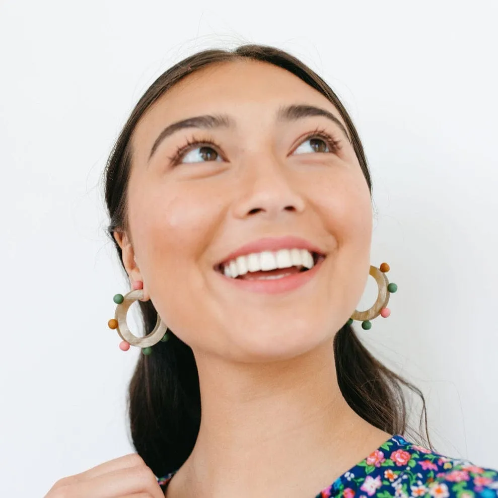 Rainbow Bead Hoops