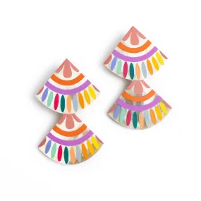 Rainbow Double Tile Earrings