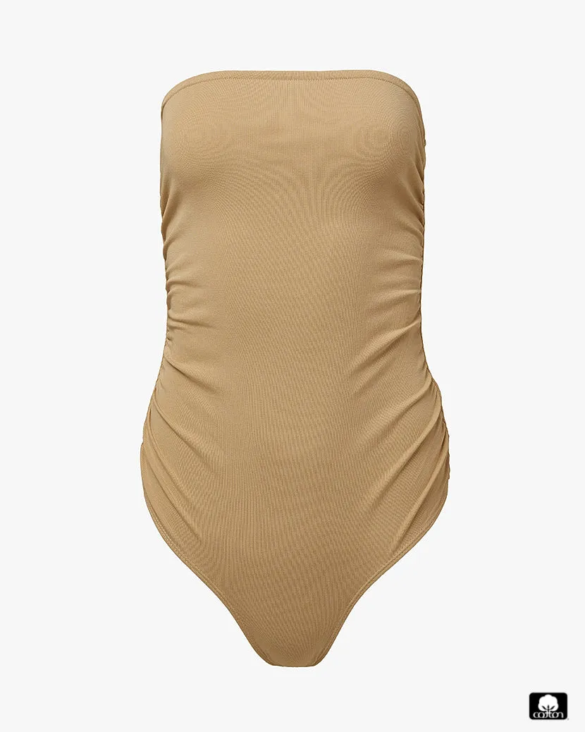 Ruched Strapless Bodysuit