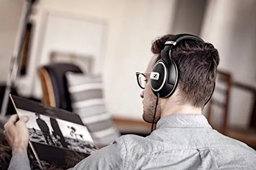 Sennheiser HD 599 Special Edition Wired, Over The Ear Audiophile Headphones with E.A.R. Technology for Wide Sound Field, Open-Back Earcups, Detachable Cable (Black) Without Mic. 2-Year Warranty.
