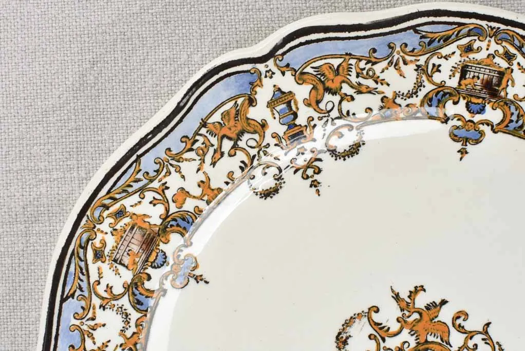 Set of 6 antique Gien dessert plates 8¾"