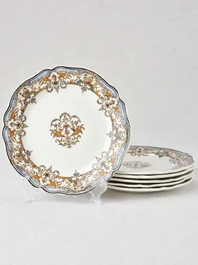 Set of 6 antique Gien dessert plates 8¾"