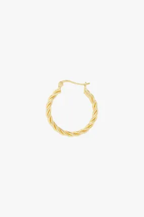 Small twisted hoop earring gold plated 23mm