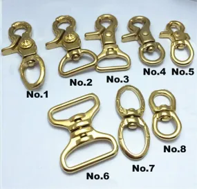 Solid Brass Eye Bolt Scissor Snap Square Eye Swivel Trigger Hook Clip Lobster Clasp Bag Purse Strap Dog Leash Key Fob Rein Dive Leathercraft