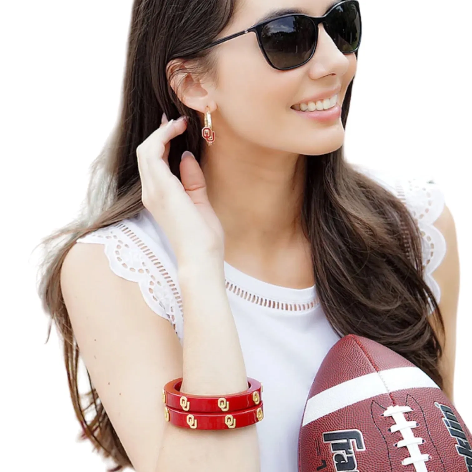 Sooners Enamel Hoop Earrings