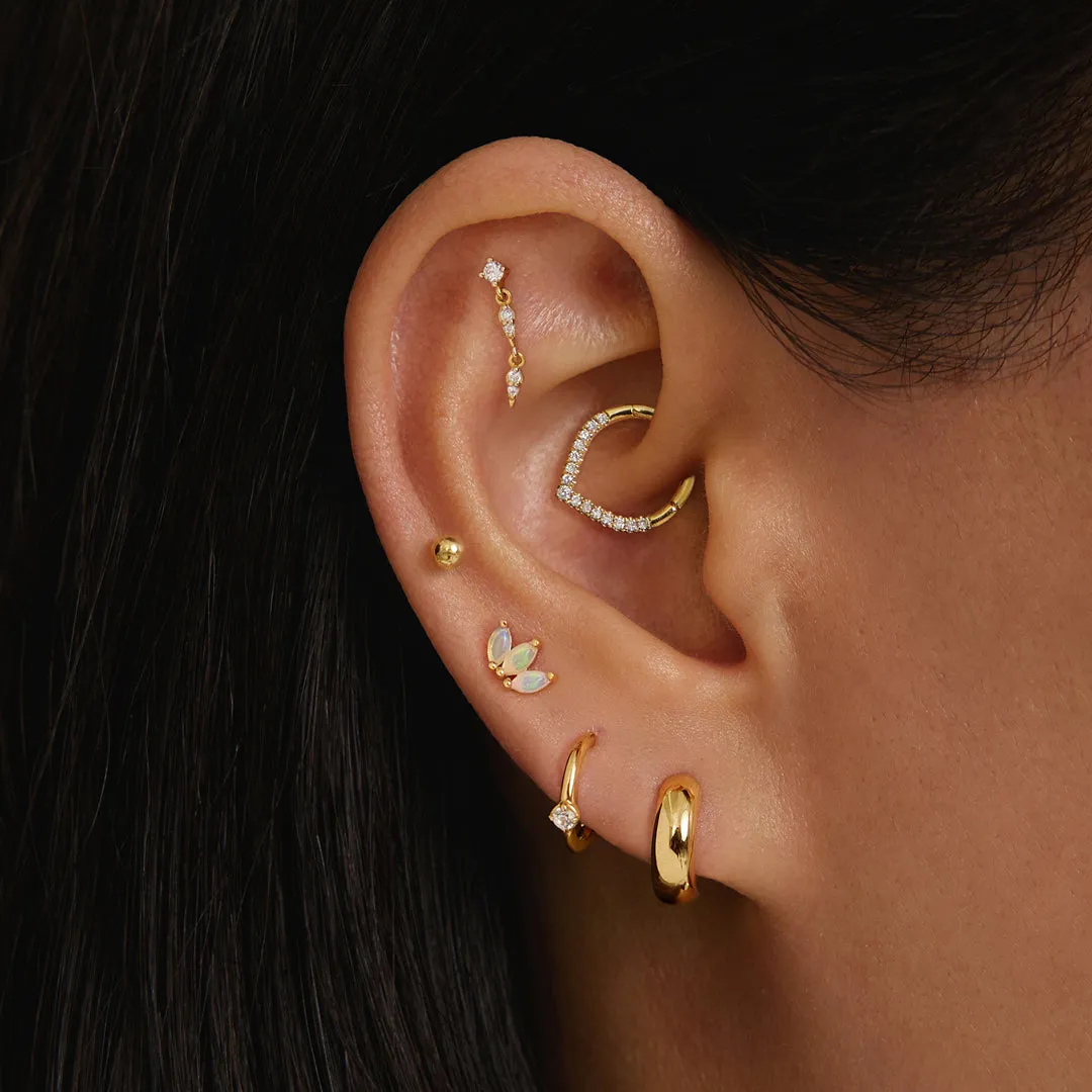 SPHERE | Round Threadless Flatback Earring