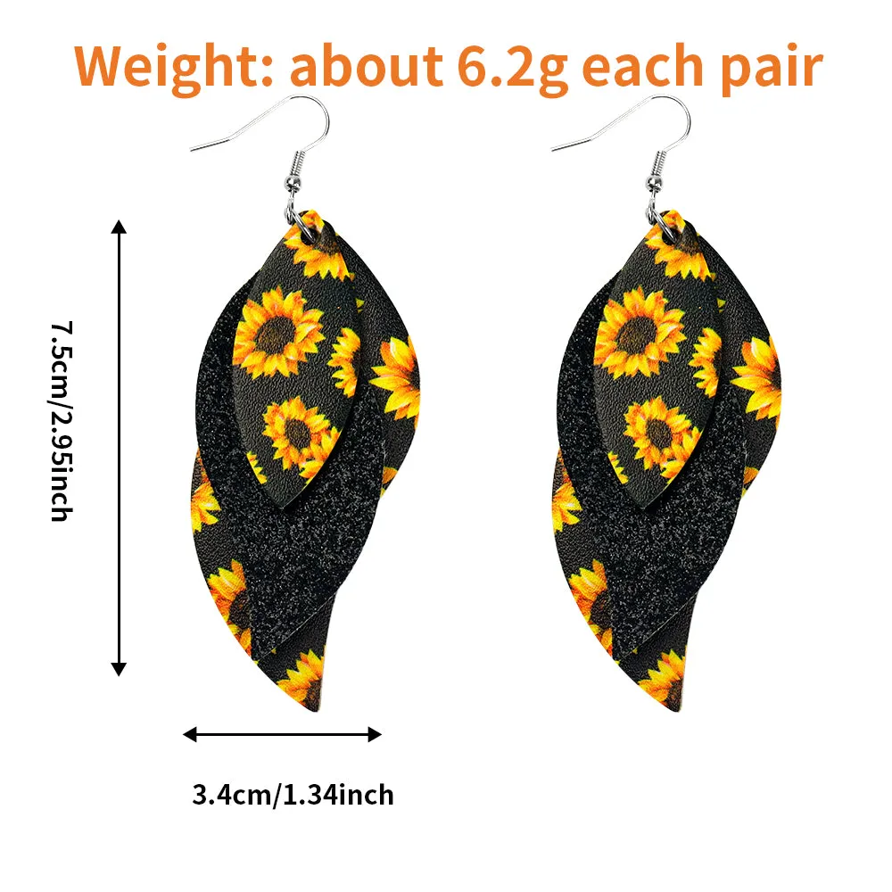Spring Bouquet Faux Leather Teardrop Ear Bling Two Styles Available