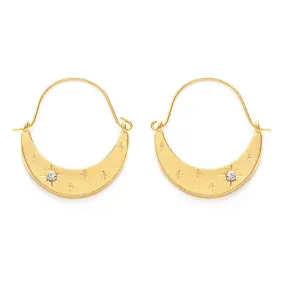 Starlight Crescent Earrings: Crystal