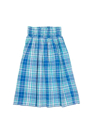 Sunchild Girls Djerba Seagreen Plaid Maxi Skirt